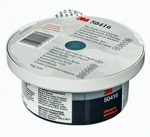 Kontrollpulver und Schleifscheibe von 3M für den Trockenendschliff