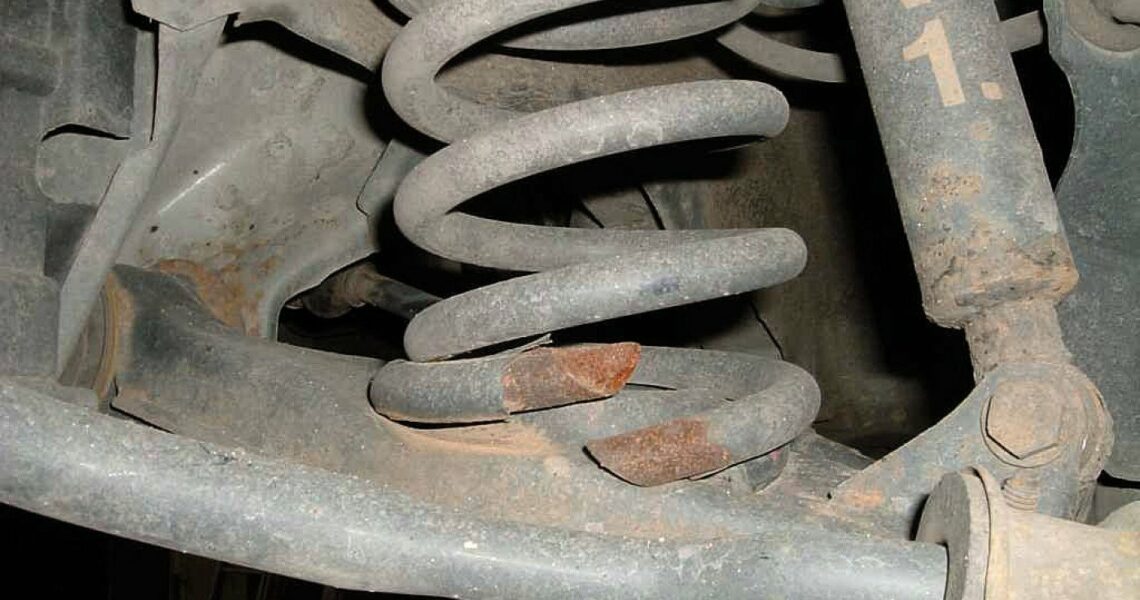 gebrochene Fahrwerksfeder