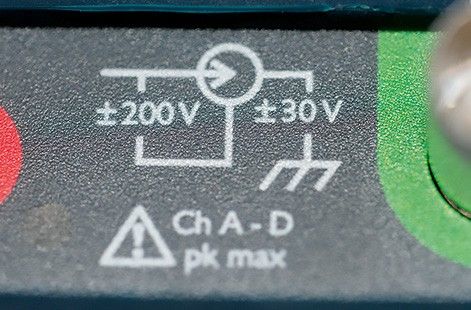 Angaben Eingänge Oszilloskop