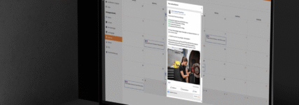 Vorbereitete Social-Media-Inhalte für Werkstätten