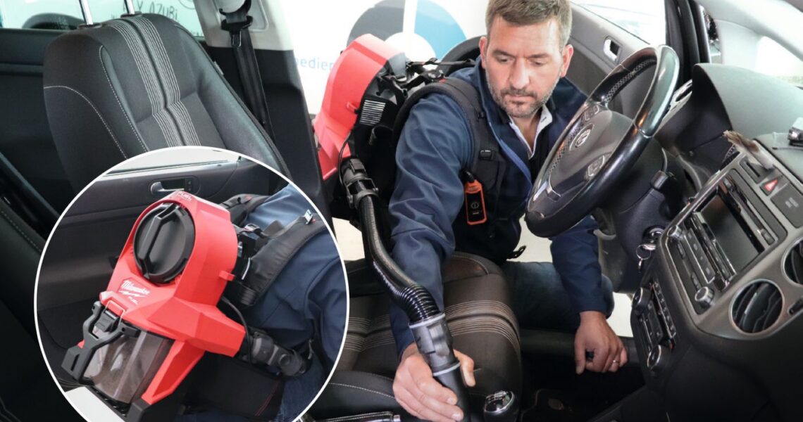 Sebastian Schuster testet Milwaukee Rucksackstaubsauger