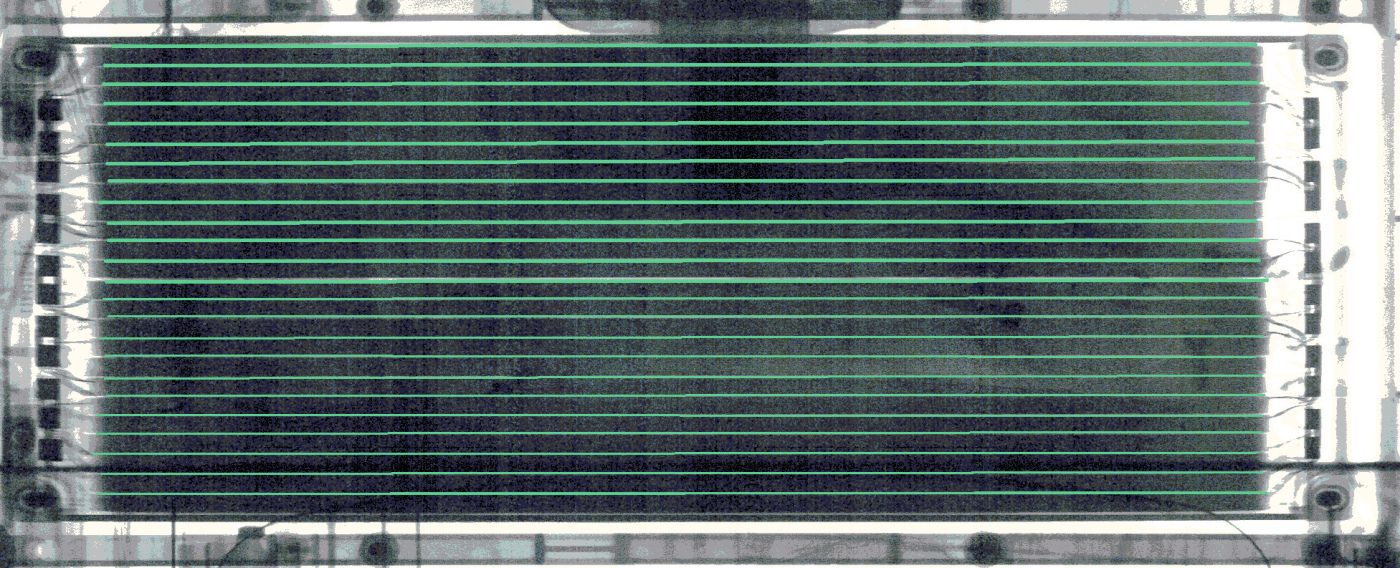 Detailaufnahhme eines Batteriemoduls aus dem Röntgenbild